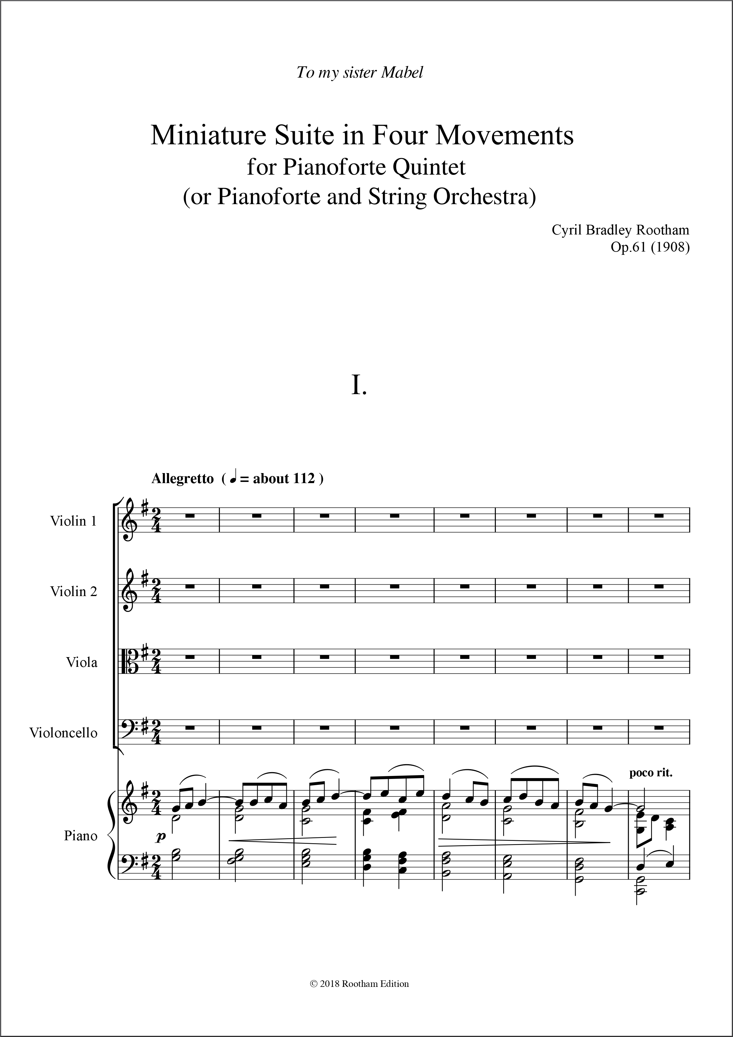 Op.61 Miniature Suite - Rootham Edition