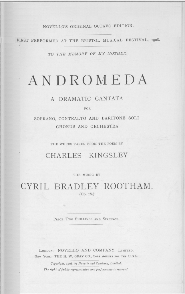 Andromeda: original vocal score