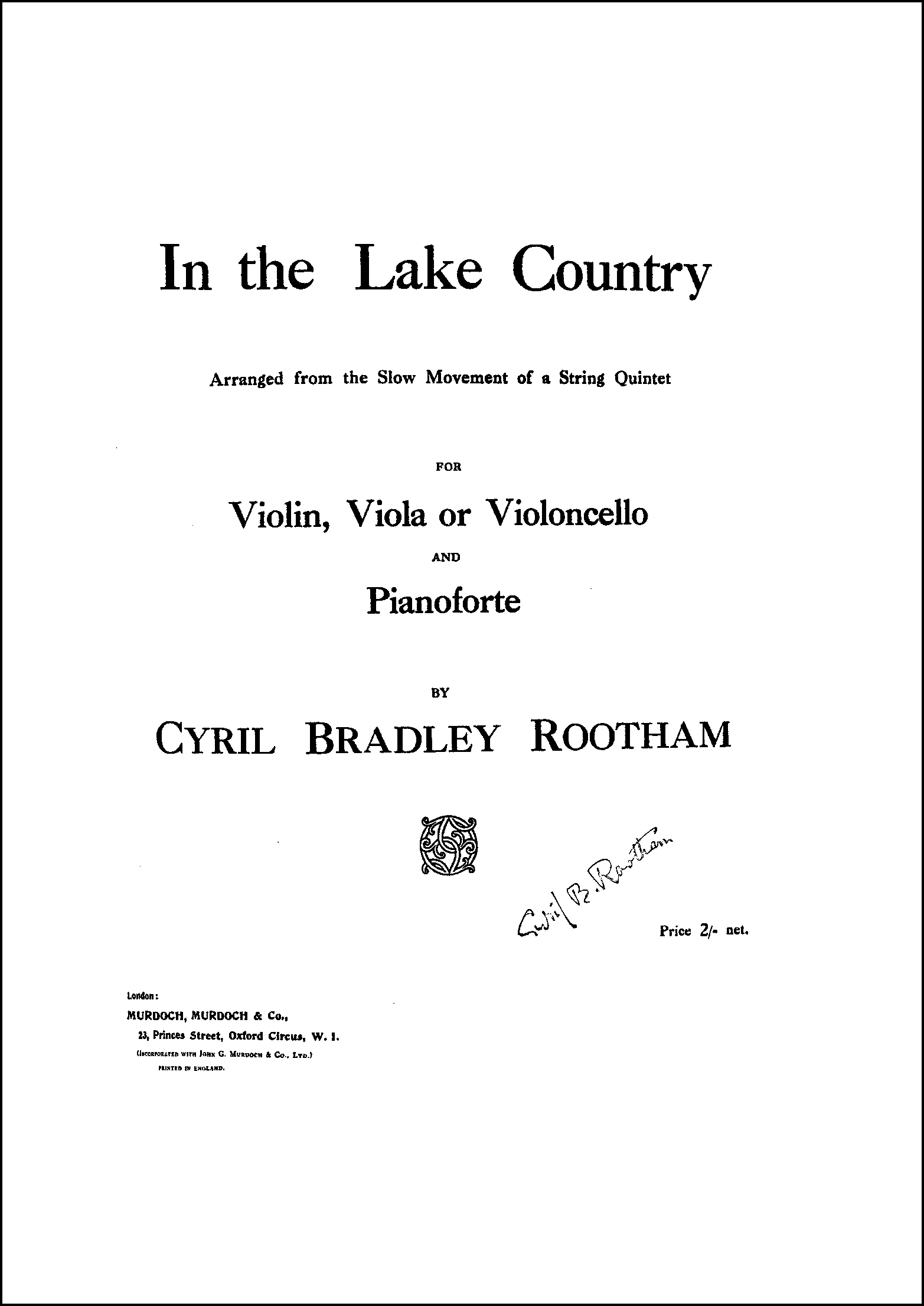 In the Lake Country original edition