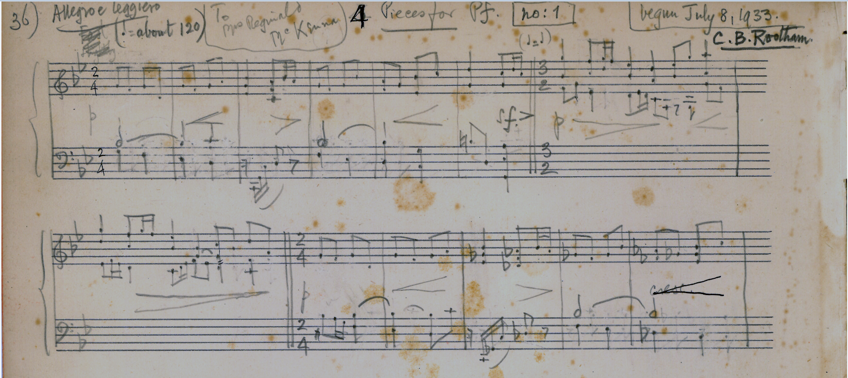 Op.88 Suite for Pianoforte: manuscript