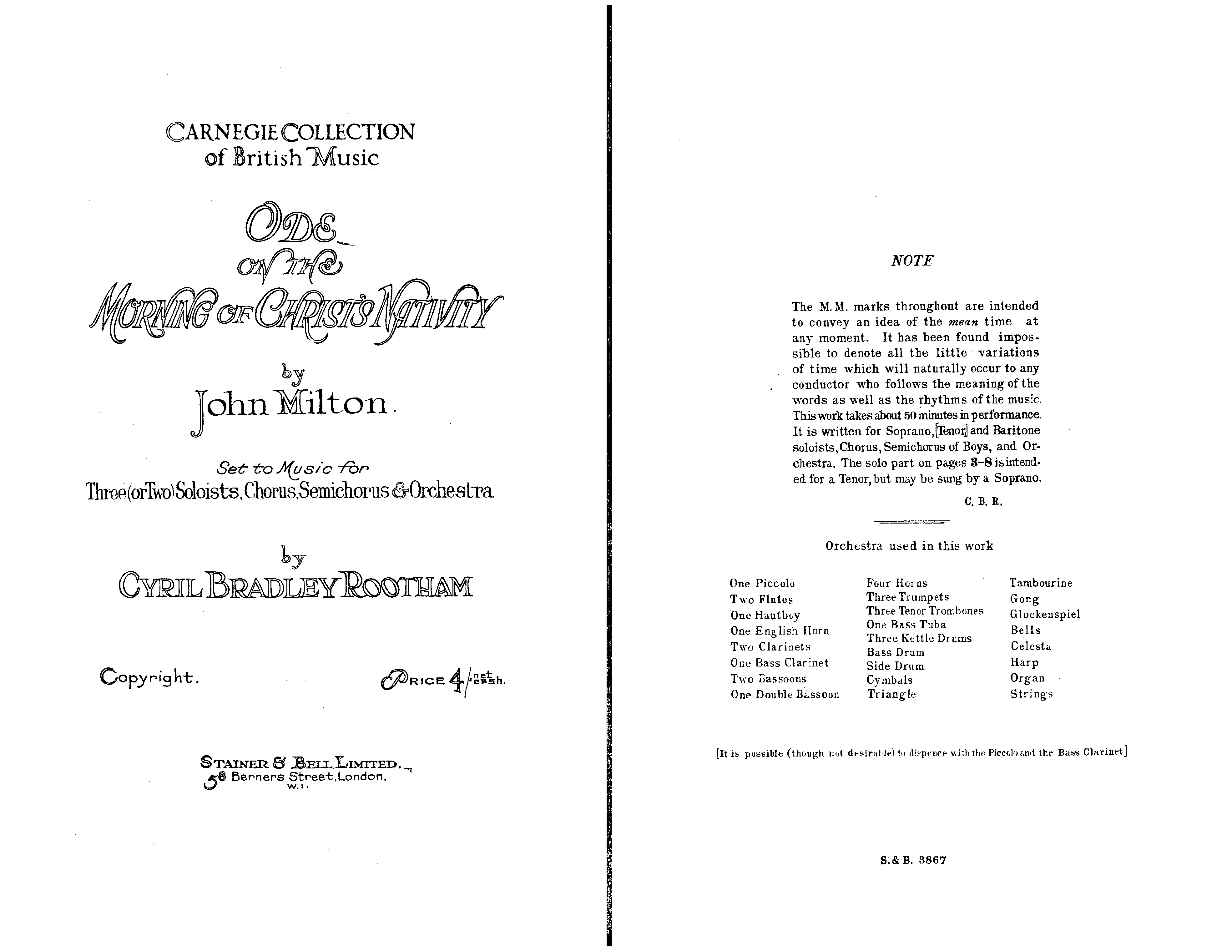 Rootham: Ode on the Morning of Christ's Nativity